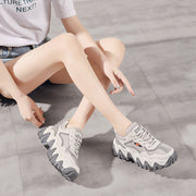 Breathable wave platform sneakers