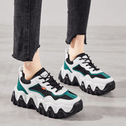 Breathable wave platform sneakers