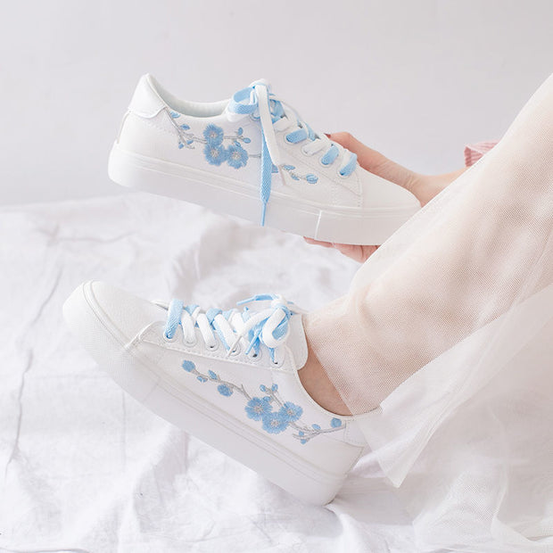 Schoolgirl Embroidered Flat Sneakers