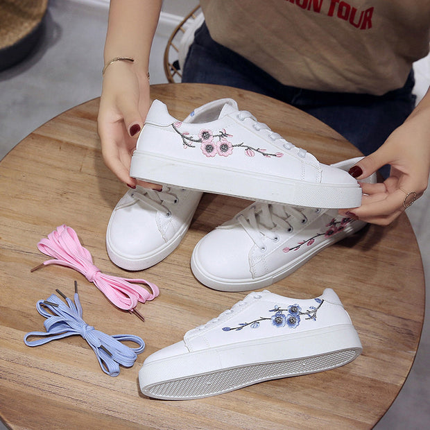Schoolgirl Embroidered Flat Sneakers