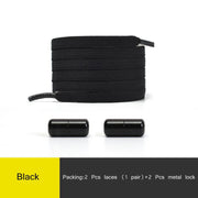 Elastic No Tie Shoelaces Semicircle Shoe Laces For Kids And Adult Sneakers Quick Lazy Metal Lock Laces Shoe Strings