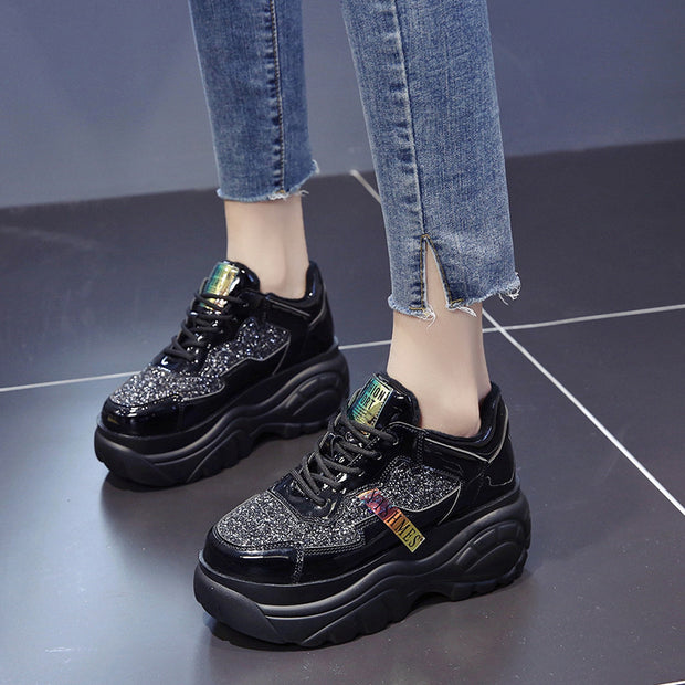 Student Patent Leather Fashion Sneakers Trend